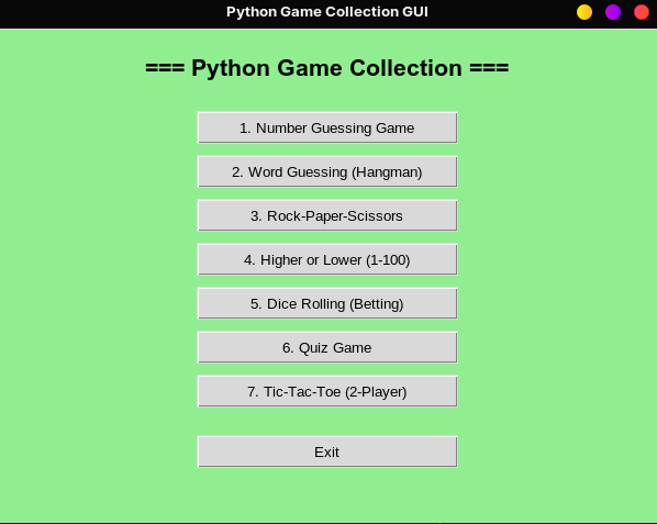Picture of my Python Game Collection Script